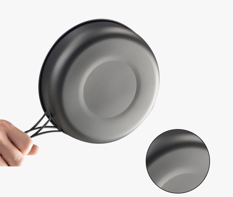 Foldable pure titanium frying pan 9