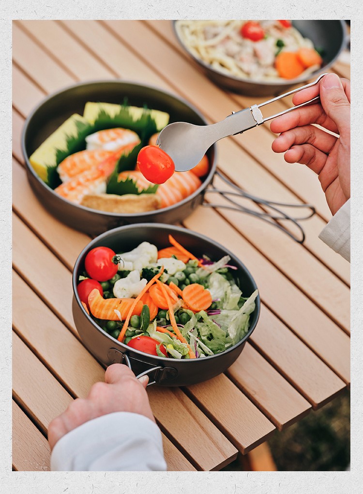 Foldable pure titanium frying pan 9