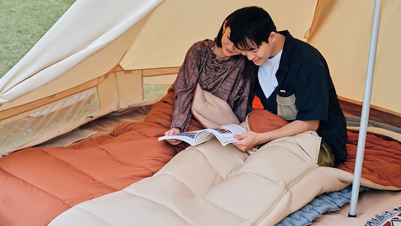 Splicable double camping sleeping bag 60